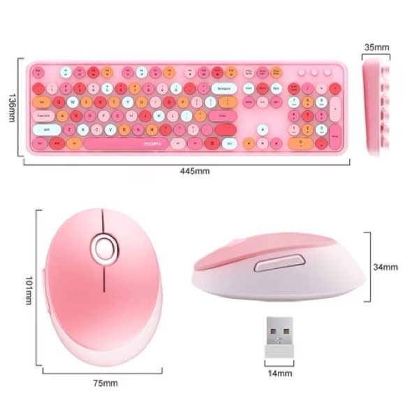 Cute 3 in 1 Wireless Keyboard & Mouse Combos 2.4G - Picture 11 of 12